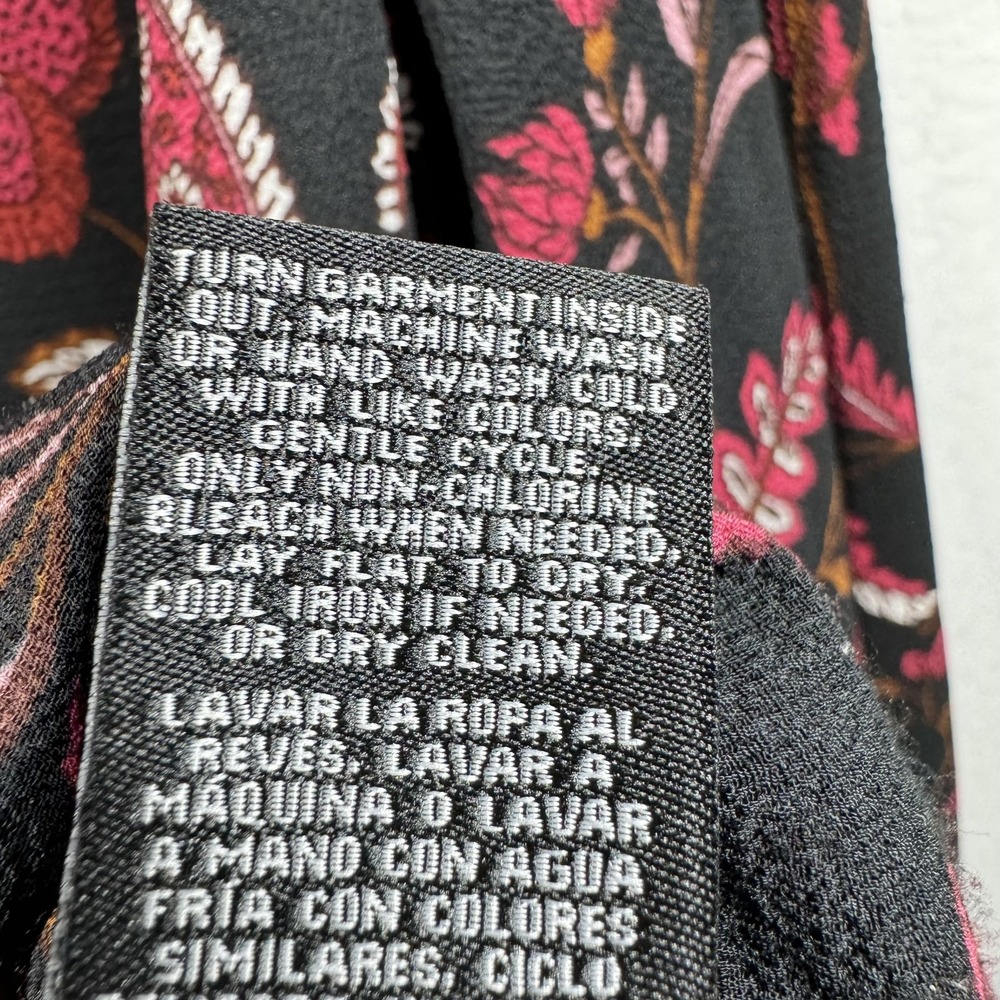 Zac & Rachel Blouse Womens XL Black Floral Paisley Boho Peasant Top‎ Long Sleeve - Picture 8 of 10